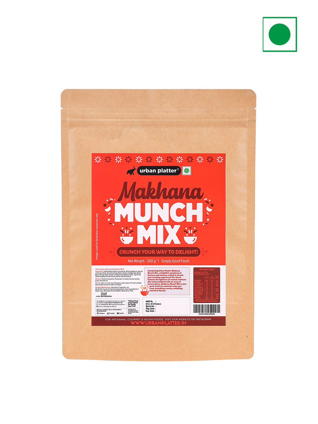 

URBAN PLATTER Makhana Munch Mix -200g, Beige