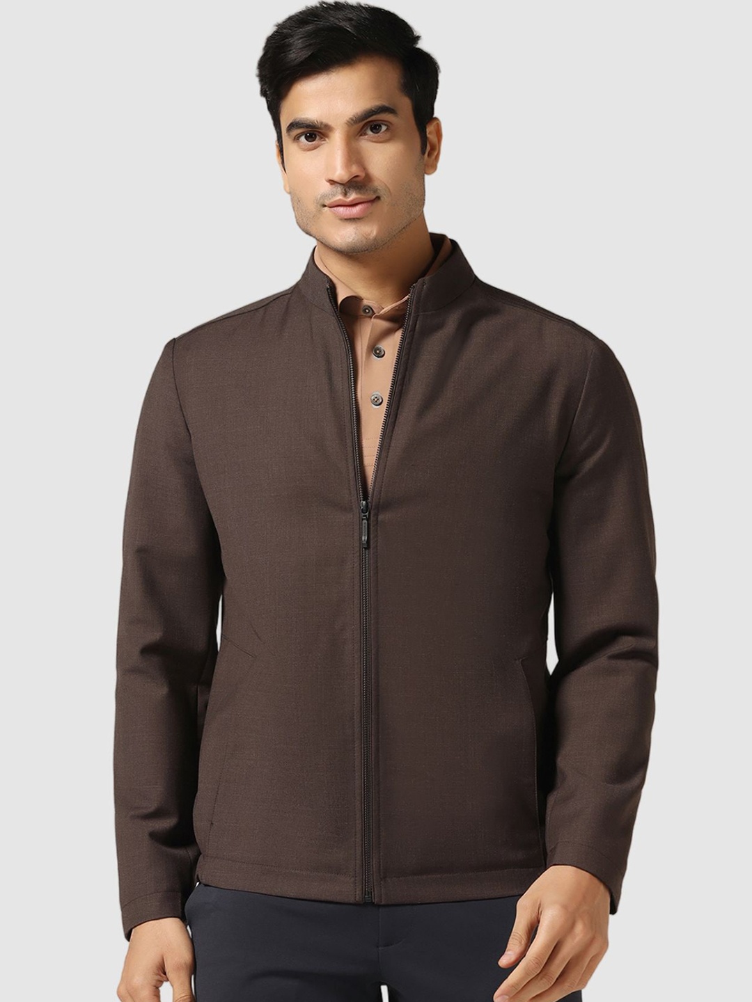 

Blackberrys TechPro Mock Collar Woollen Tailored Jacket, Brown