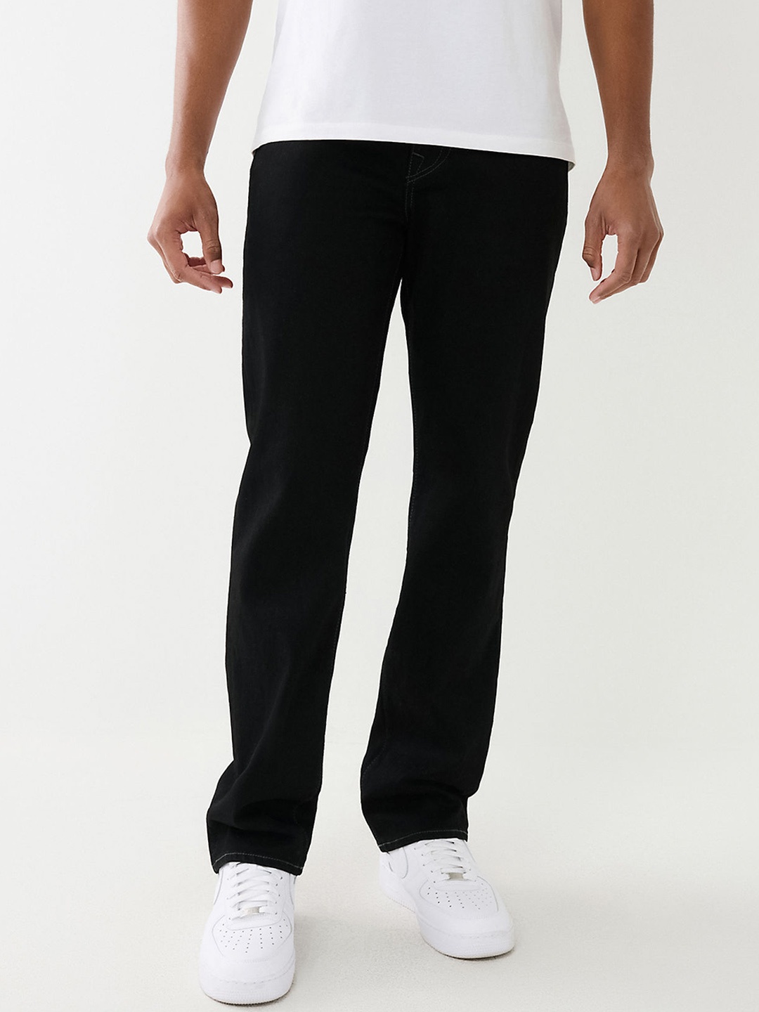 

True Religion Men SN Ricky Mid-Rise Straight Fit Stretchable Jeans, Black