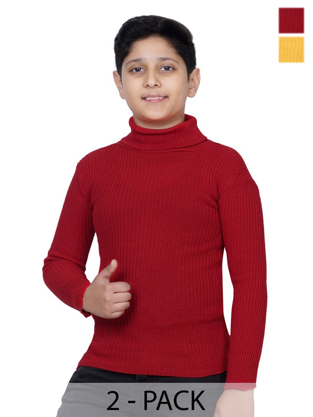 

BAESD Boys Woollen Pullover with Applique Detail, Yellow