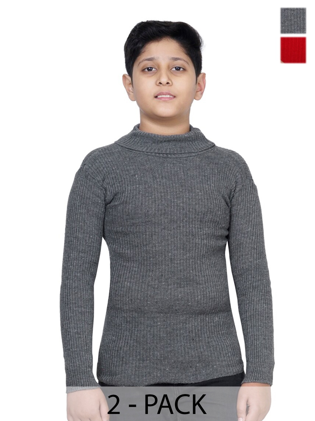 

BAESD Pack Of 2 Woollen Turtle Neck Pullover Sweaters, Red