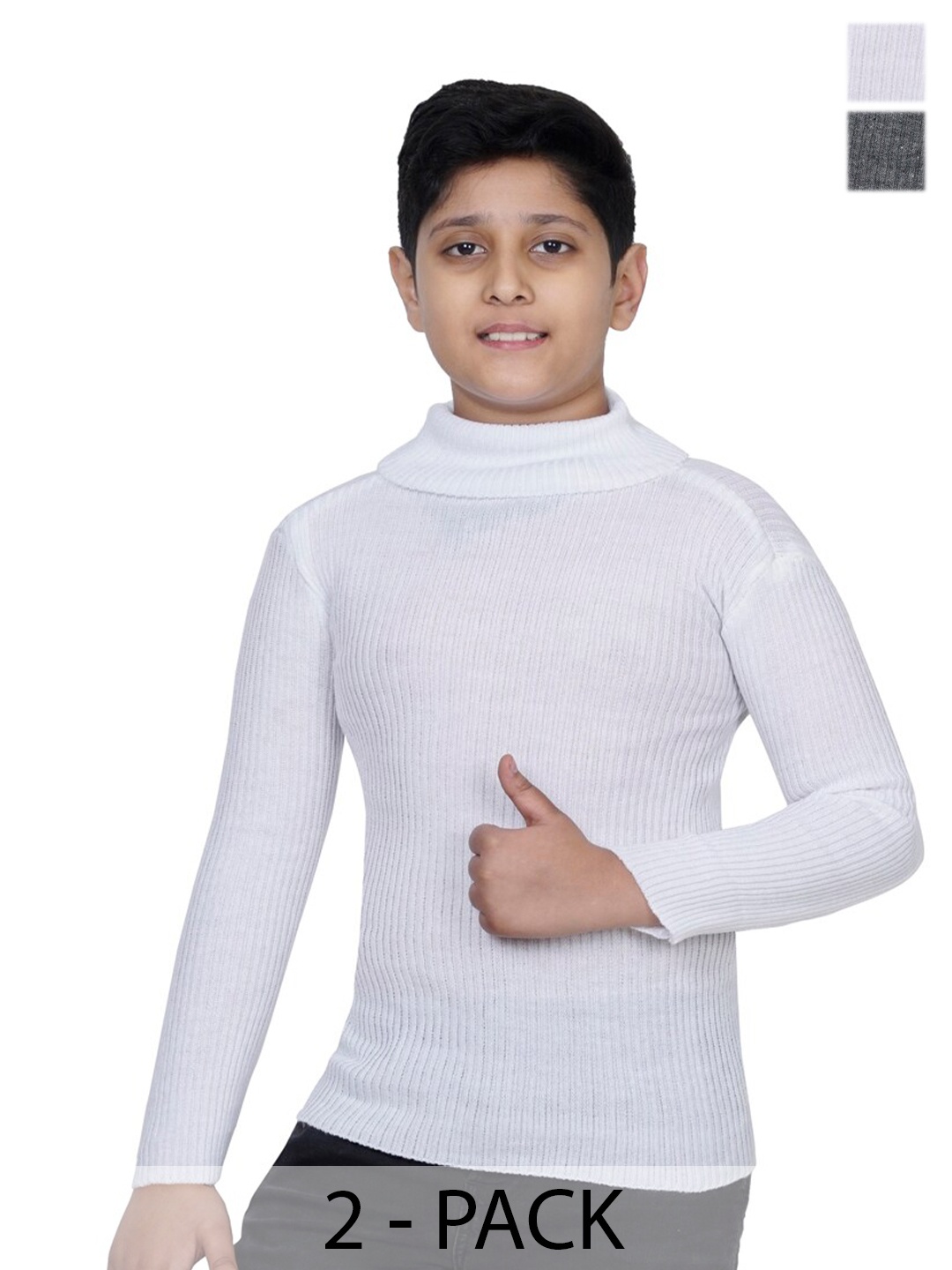 

BAESD Boys Woollen Pullover with Applique Detail, White