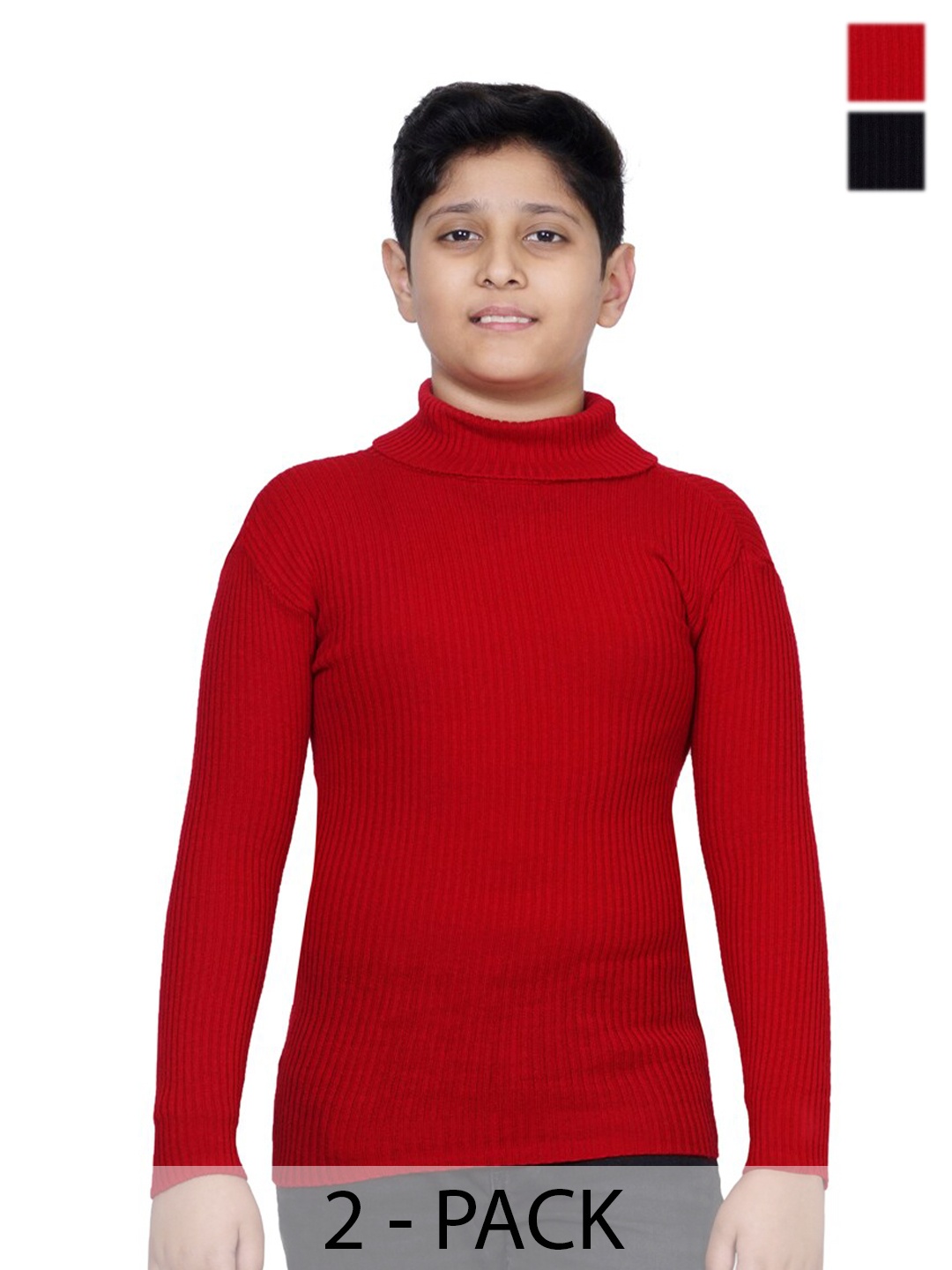 

BAESD Boys Pack of 2 Turtle Neck Woollen Pullover Sweaters, Black