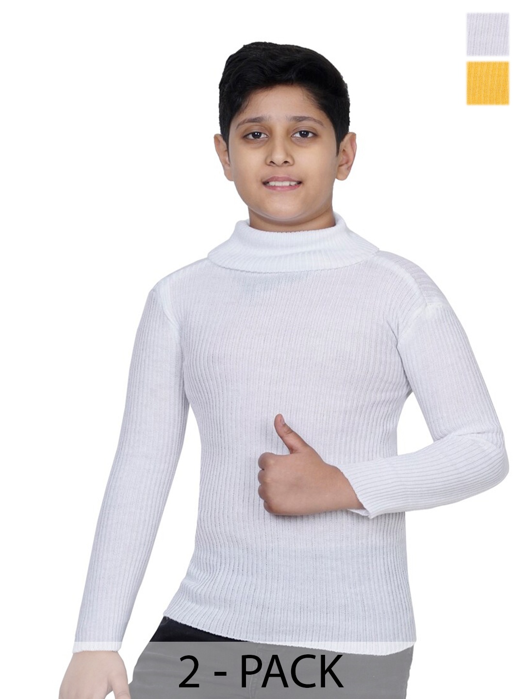 

BAESD Boys Woollen Pullover with Applique Detail, Yellow