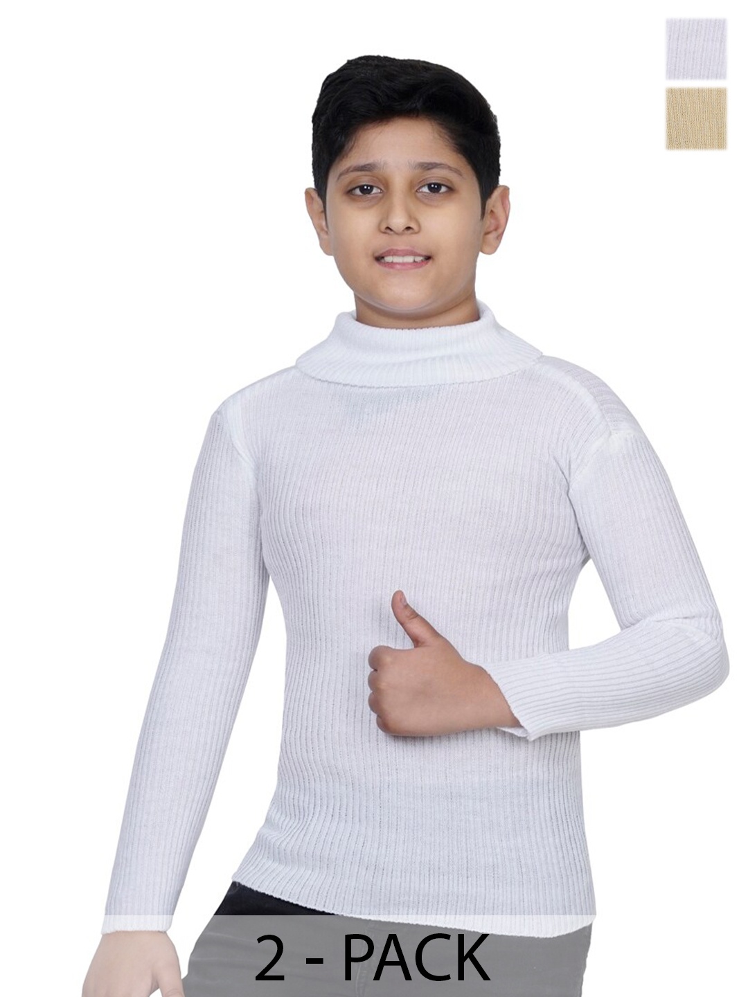 

BAESD Boys Woollen Pullover with Applique Detail, Beige