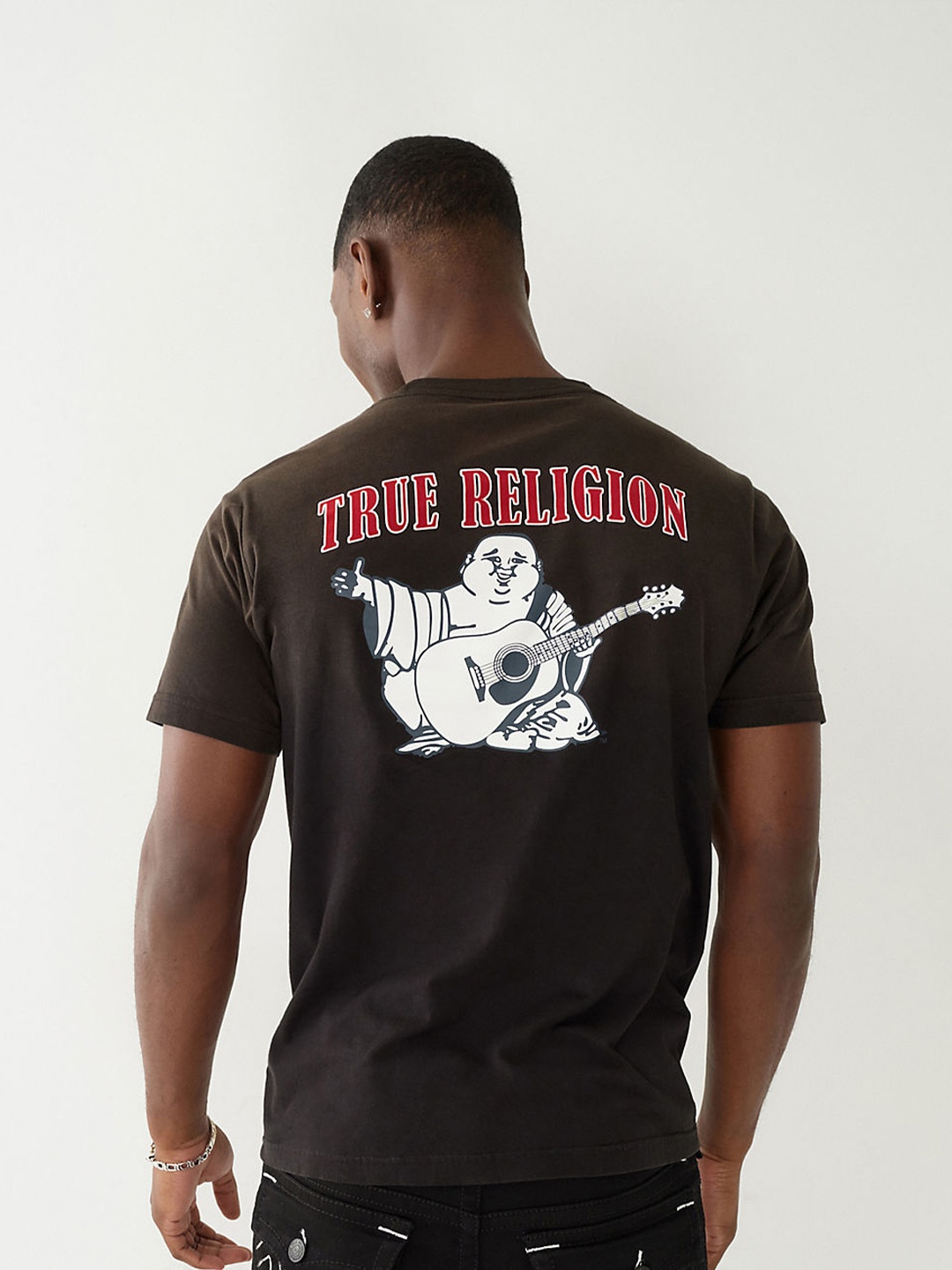 

True Religion Round Neck Short Sleeves Cotton T-shirt, Black