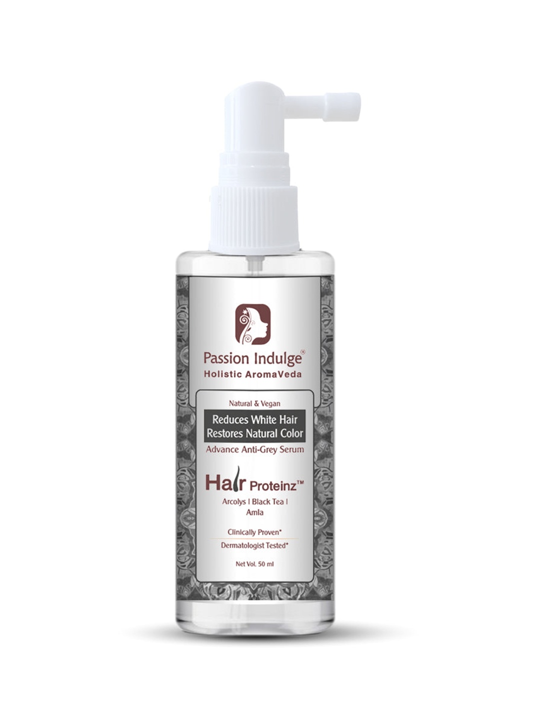 

Passion Indulge Hair Proteinz Anti Grey Hair Serum with Black Tea & Amla - 50 ml, White