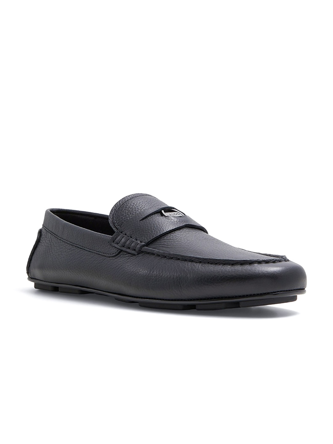 

ALDO Men Textured Leather Penny Loafers, Black