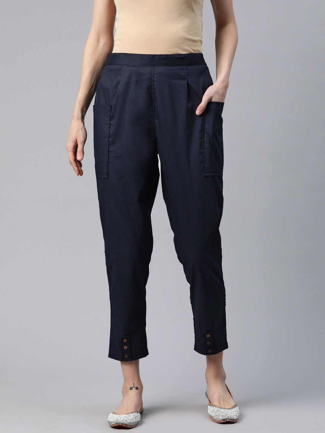 

Readiprint Women Ethnic Palazzos, Navy blue
