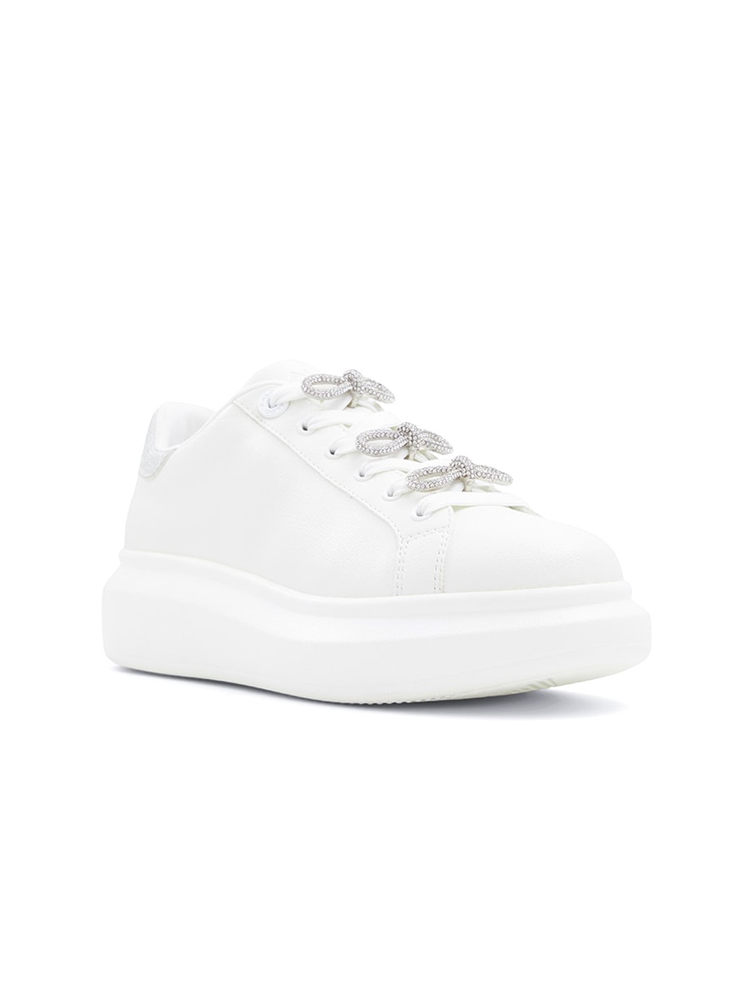 

ALDO Women Embellished Comfort Insole Flatform Sneakers, White