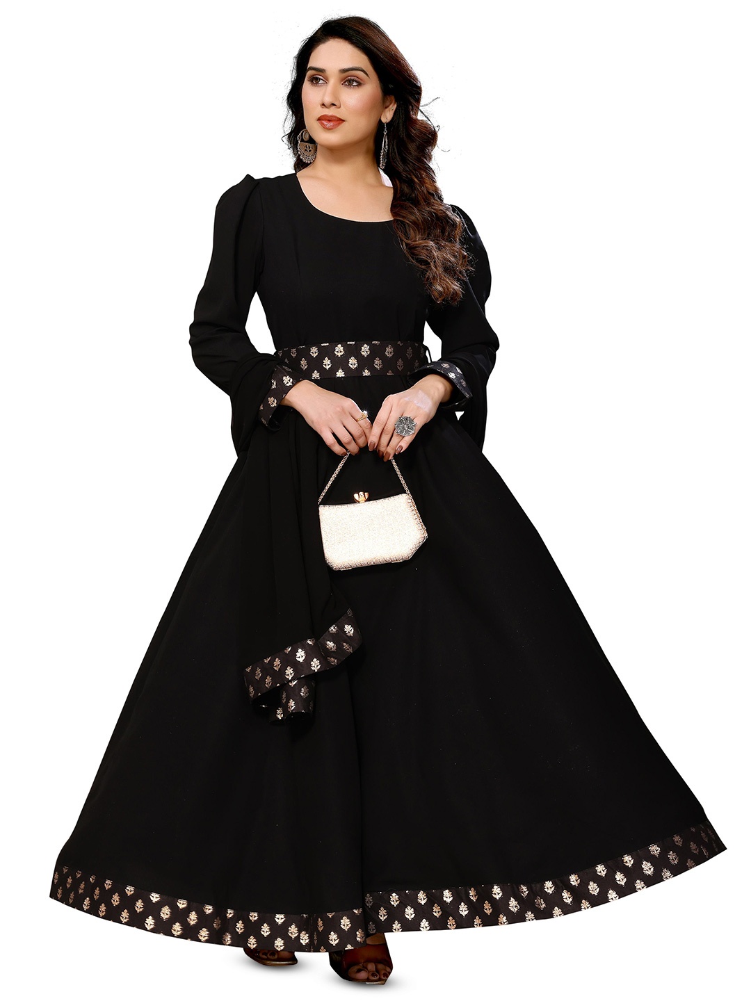 

Krimmple Fit & Flare Maxi Dress, Black