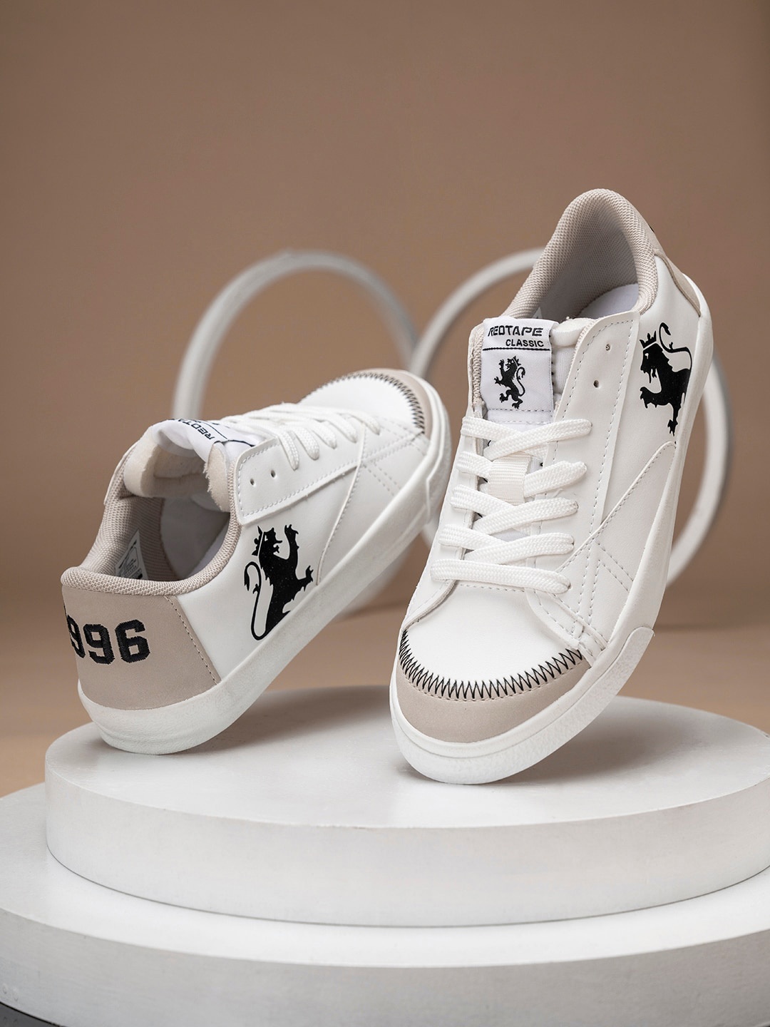 

Red Tape Women Printed Lace Up Sneakers, Beige