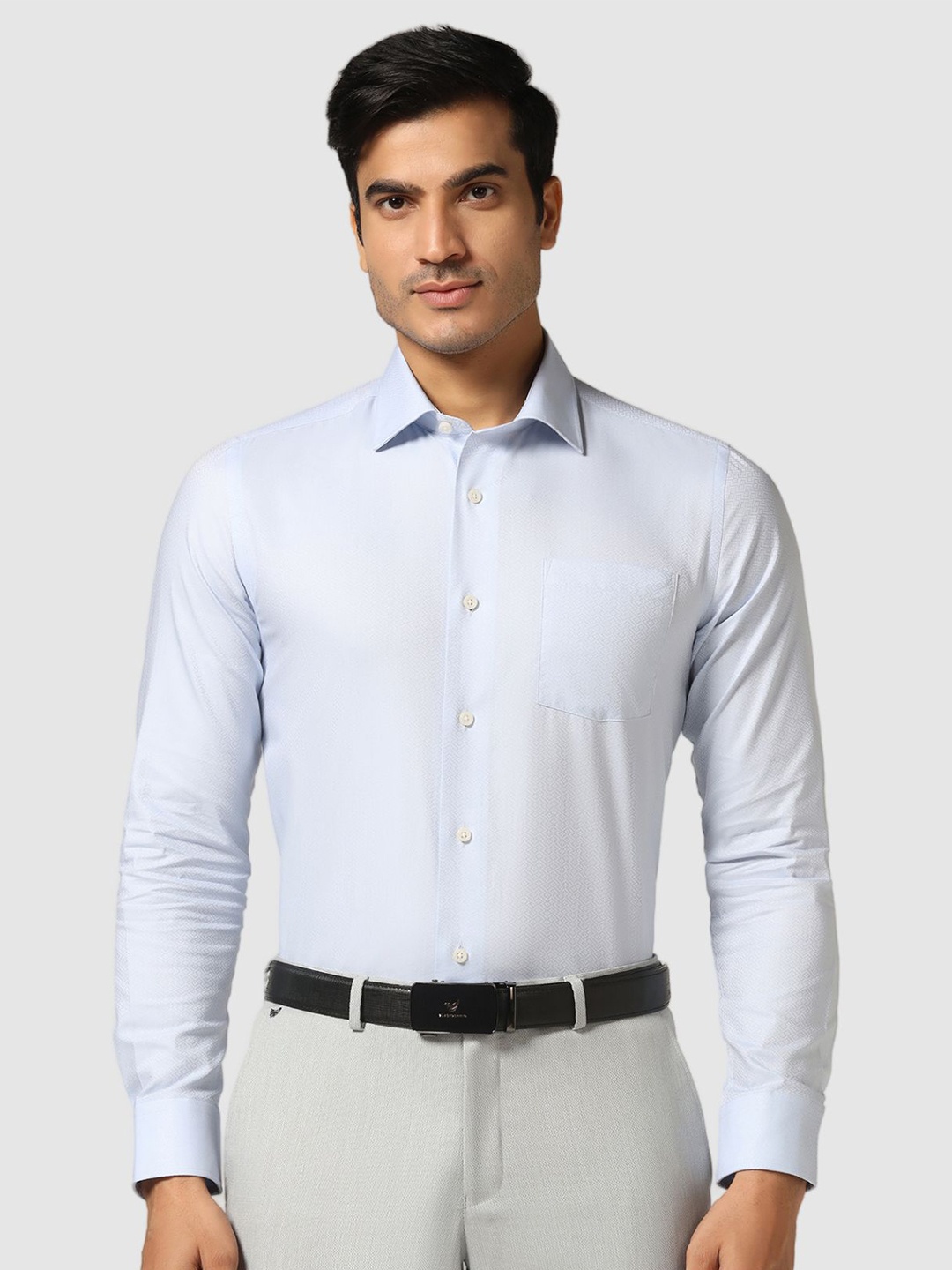 

Blackberrys India Slim Slim Fit Spread Collar Cotton Formal Shirt, Blue