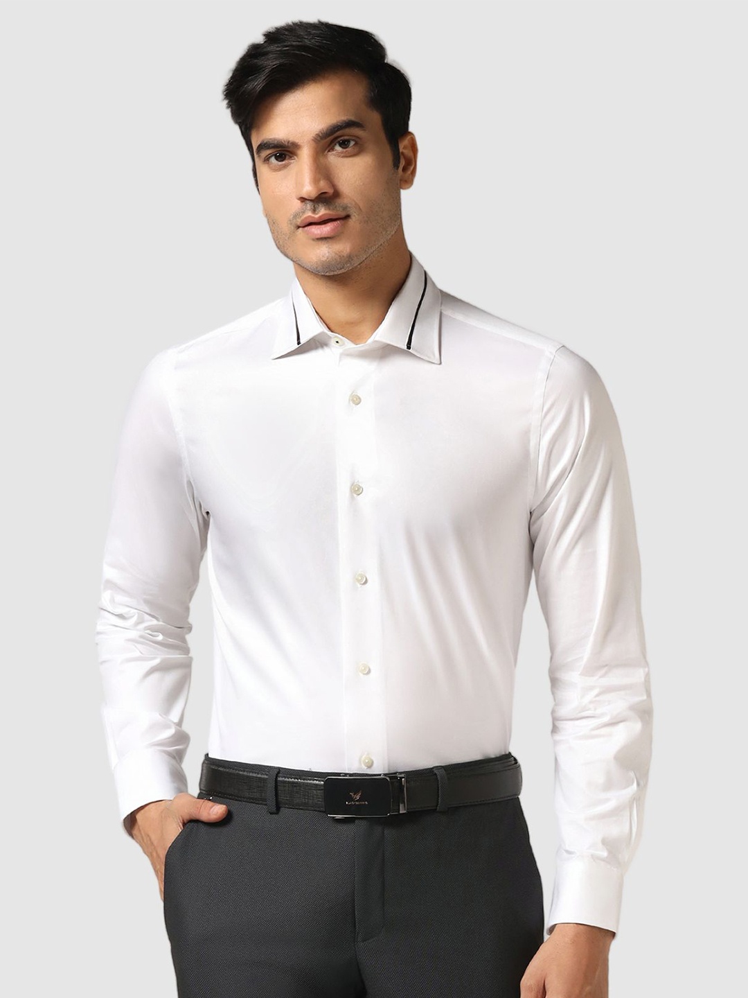 

Blackberrys India Slim Fit Spread Collar Long Sleeves Cotton Formal Shirt, White