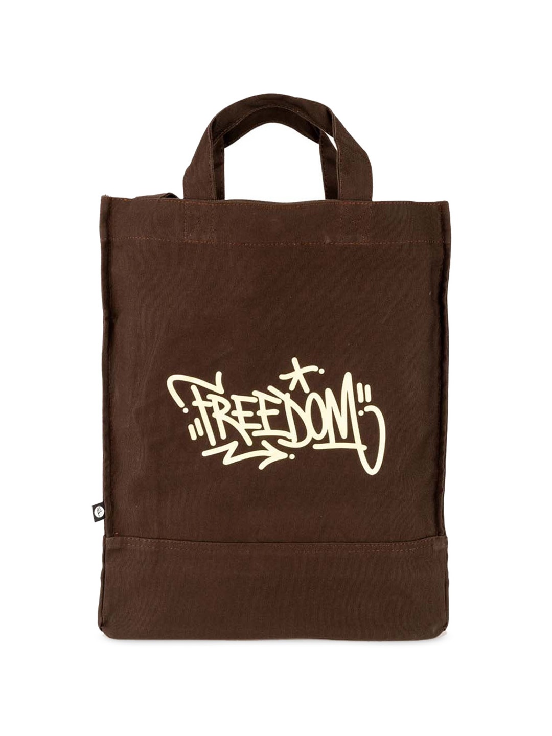 

Primegear Typography Printed Canvas Structured Tote Bag, Brown