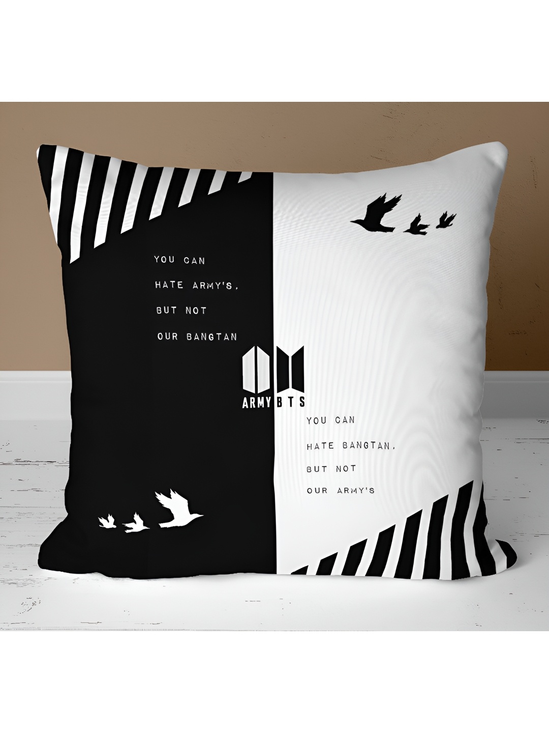 

RENVOX White & Black Printed Square Microfibre Filled Cushion