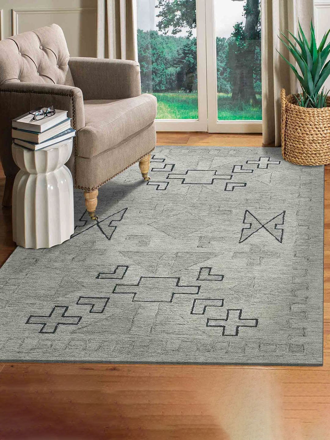 

saraswatii global Unisex Grey Carpets