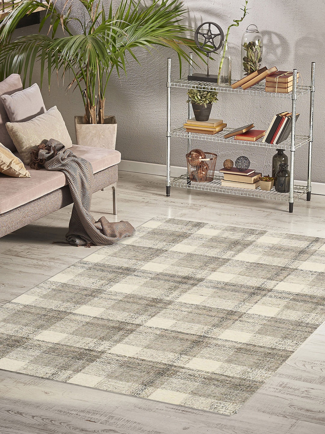 

saraswatii global Grey Geometric Hand-Tufted Carpets