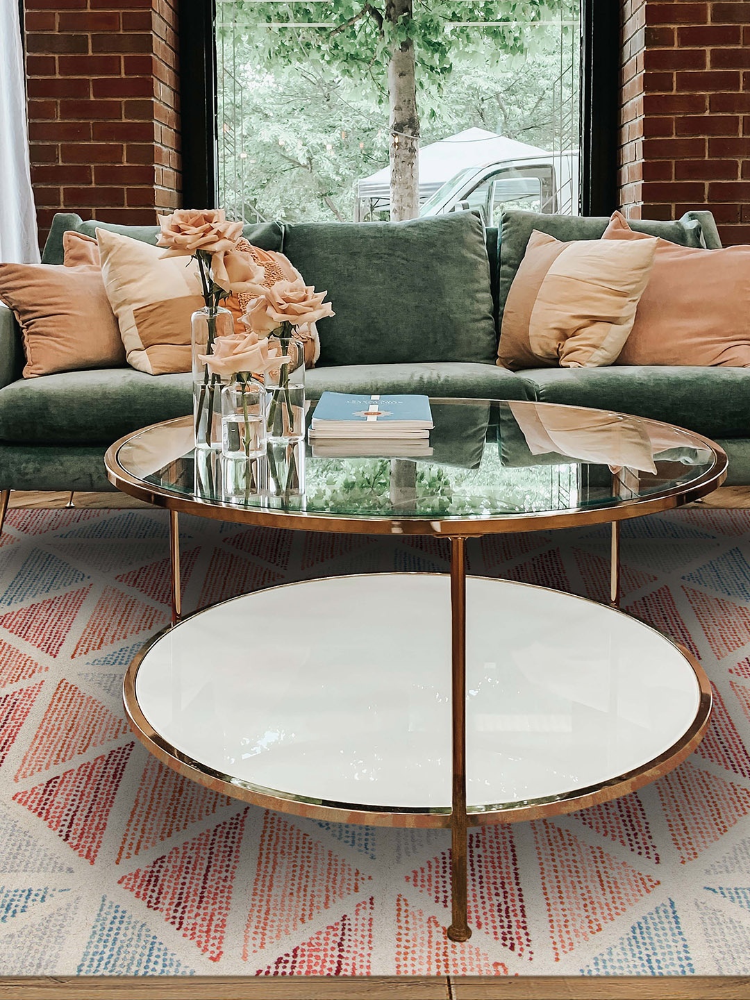 

saraswatii global Orange Geometric Hand-Tufted Carpets