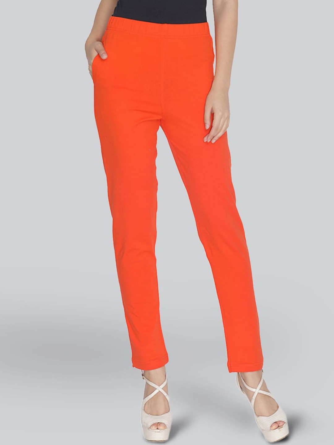 

LYRA Cotton Color Lock Technology Ankle Length Leggings, Orange