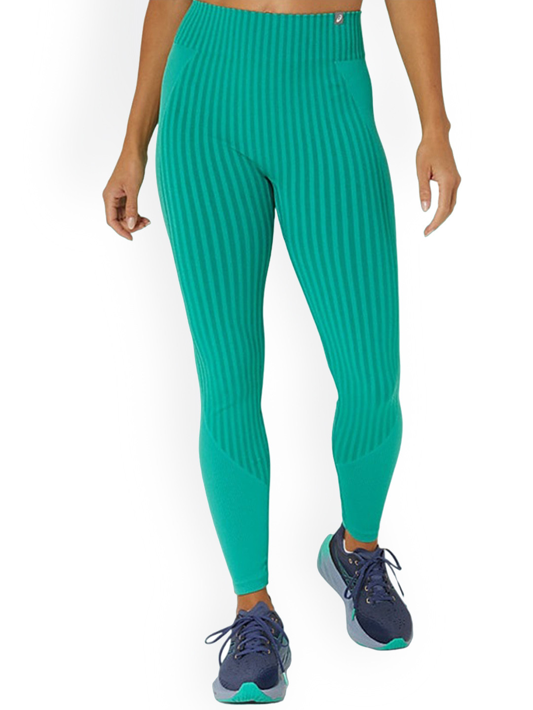 

ASICS Flex Seamless High Rise Cotton Ankle Length Tights, Green