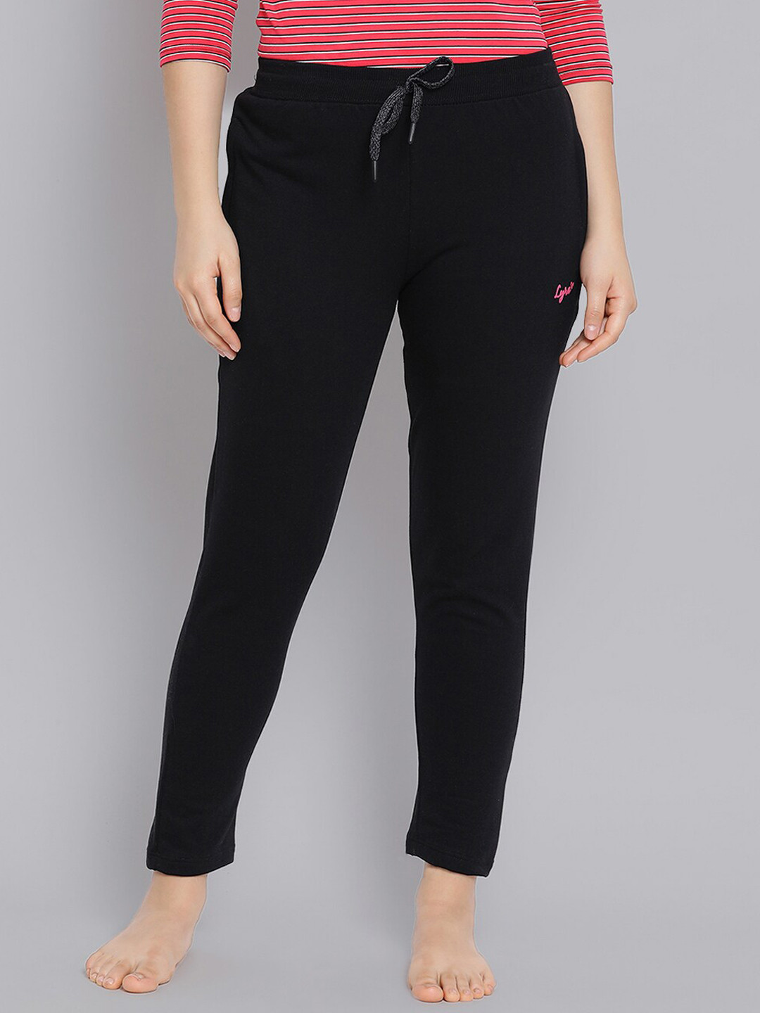 

LYRA Women Cotton Winter Lounge Pant with Inner fleece, Black