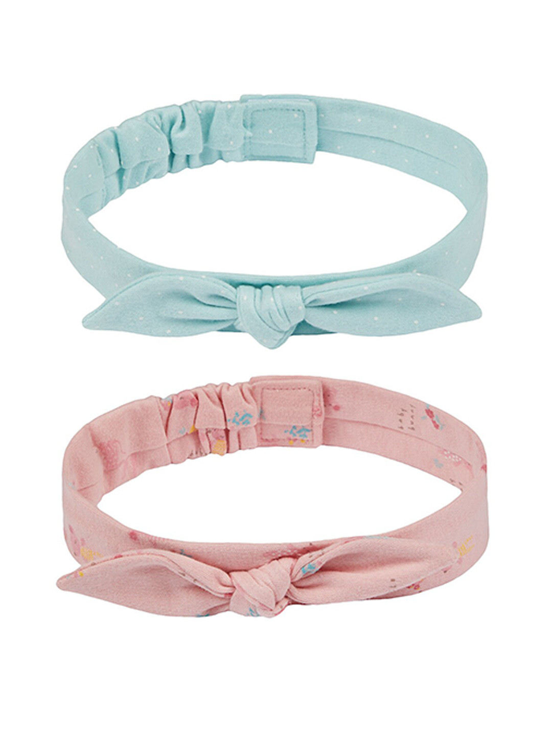 

mothercare Infant Girls Pack Of 2 Printed Headbands, Pink