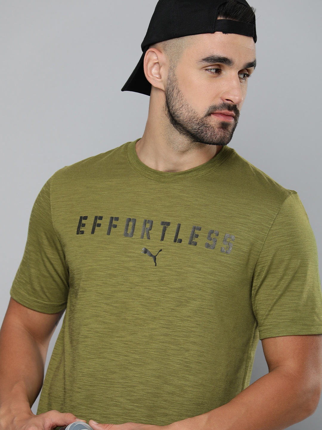 

Puma Typography Printed dryCELL Training T-shirt, Olive