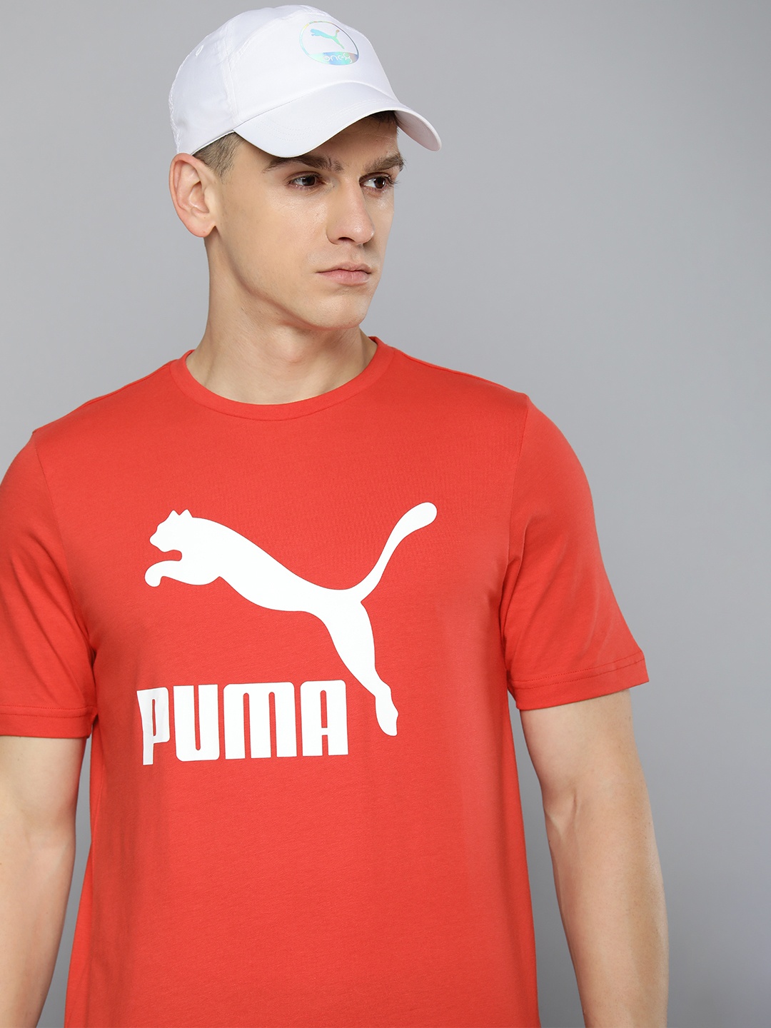 

Puma Men Classics Logo Printed Pure Cotton T-shirt, Red