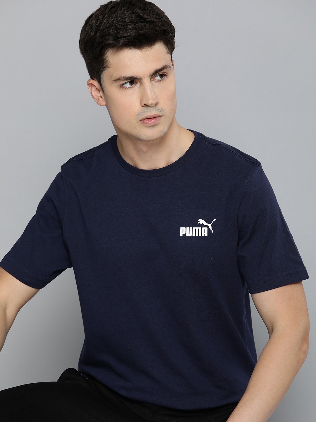 

Puma Pure Cotton ESS Small Logo Applique T-shirt, Navy blue