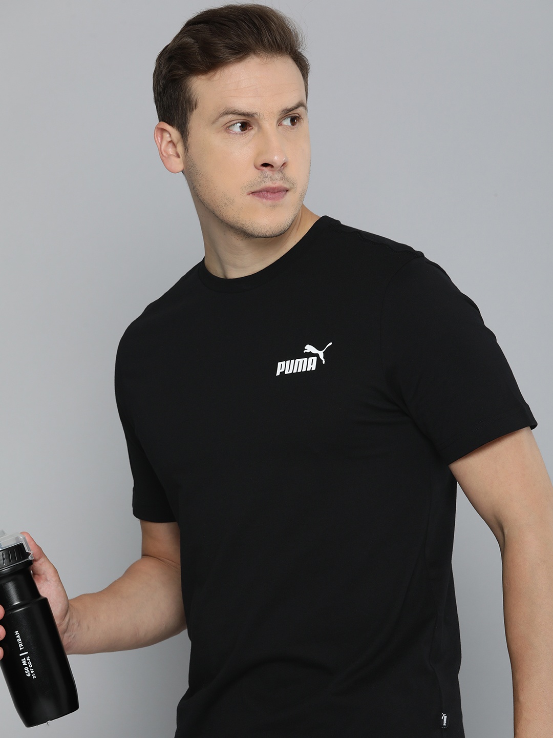 

Puma Men ESS Small Logo Pure Cotton T-shirt, Black