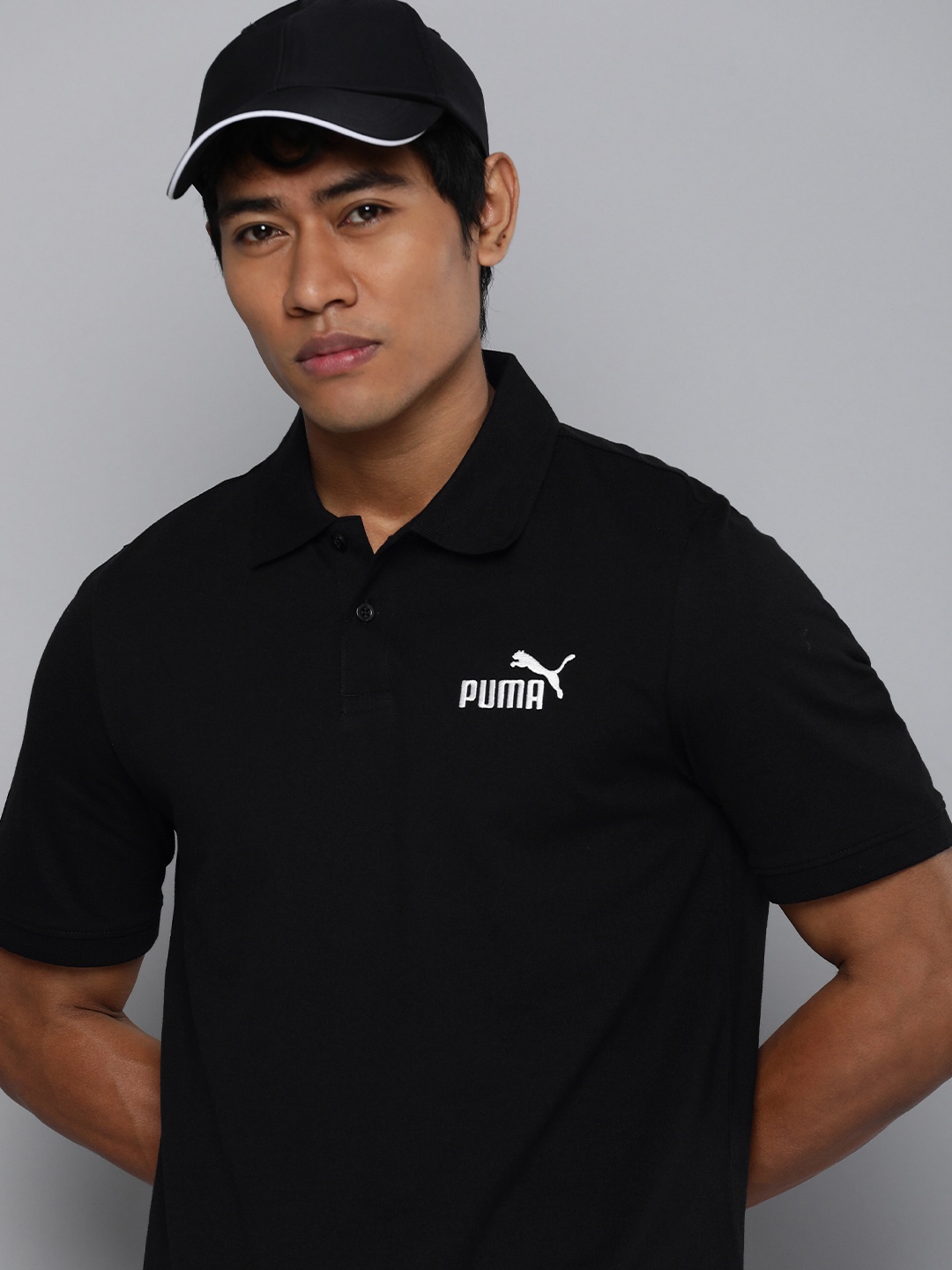 

Puma Men ESS Pique Polo Collar Pure Cotton T-shirt, Black