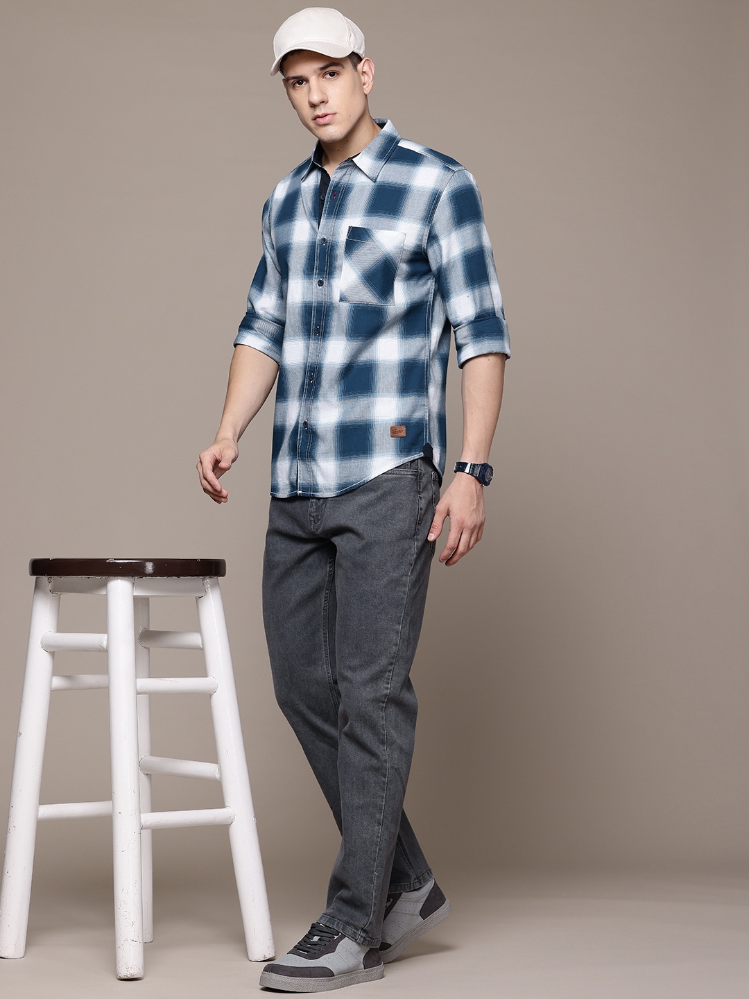 

The Roadster Lifestyle Co. Pure Cotton Checked Shirt, Green