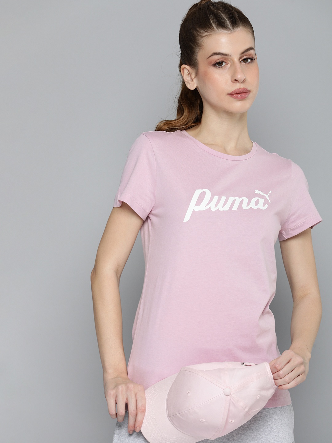

Puma Women Script Logo Graphic Pure Cotton T-shirt, Lavender
