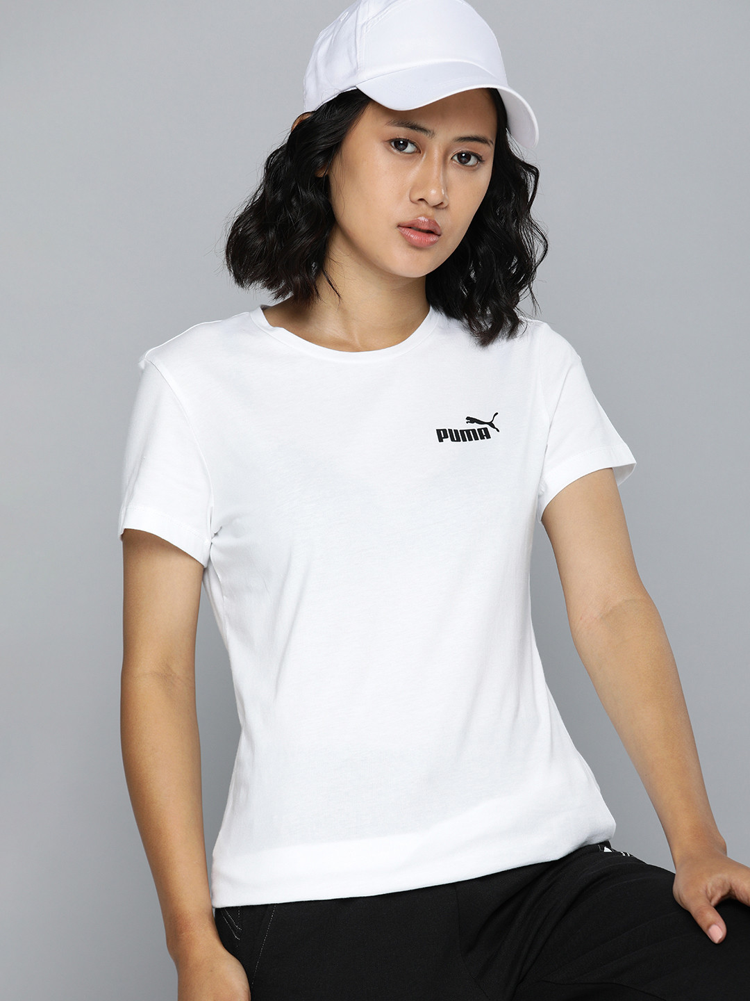 

Puma Brand Logo Printed Pure Cotton T-shirt, White