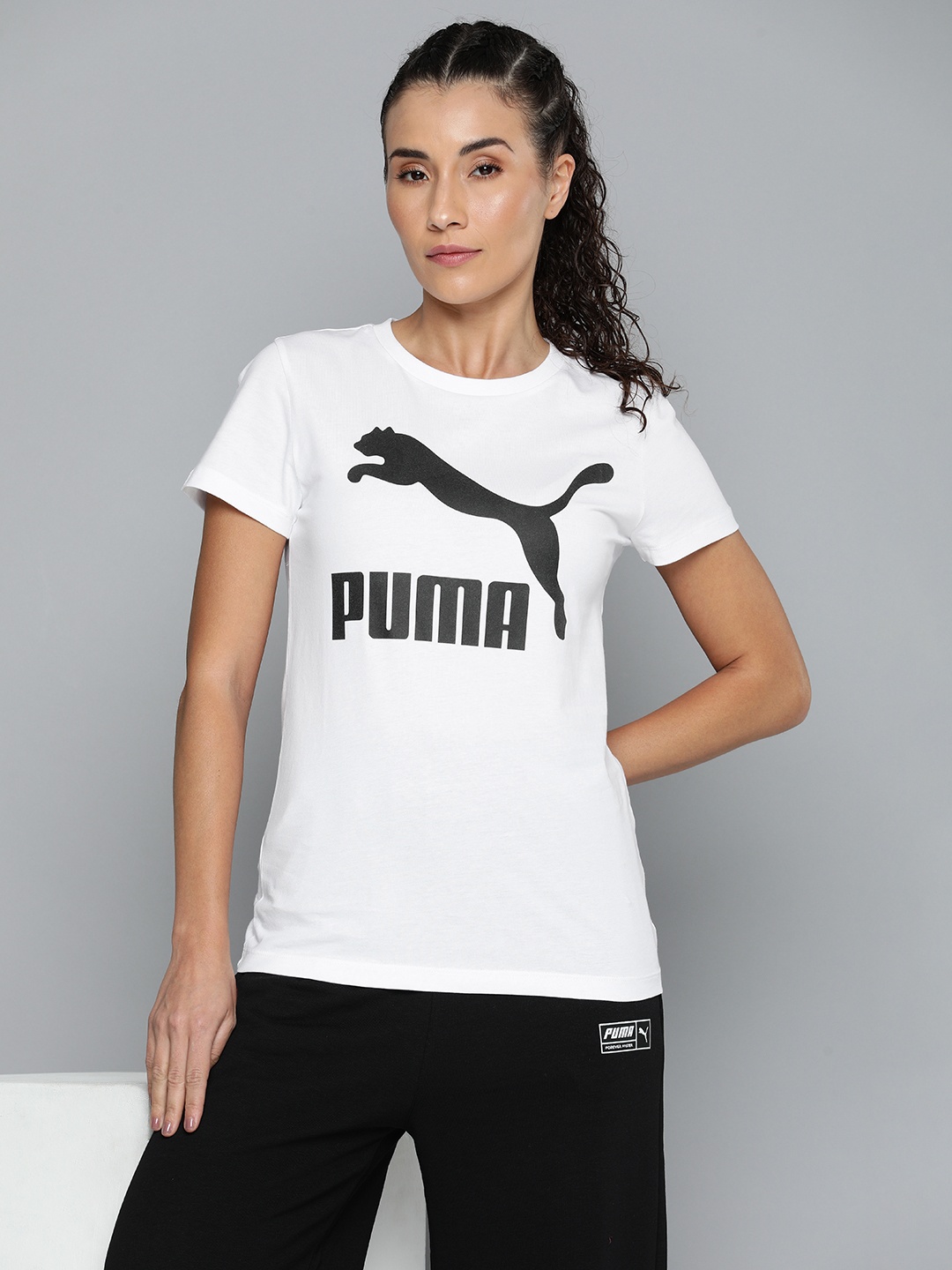 

Puma Pure Cotton Classics Logo Printed T-shirt, White