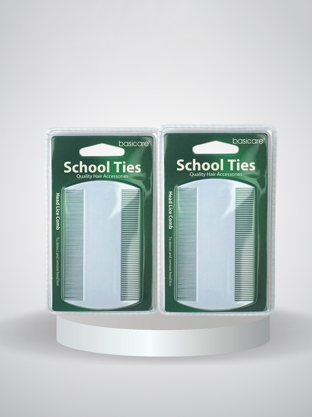 

basicare School Ties 2-Pcs Head Lice Hair Comb, White