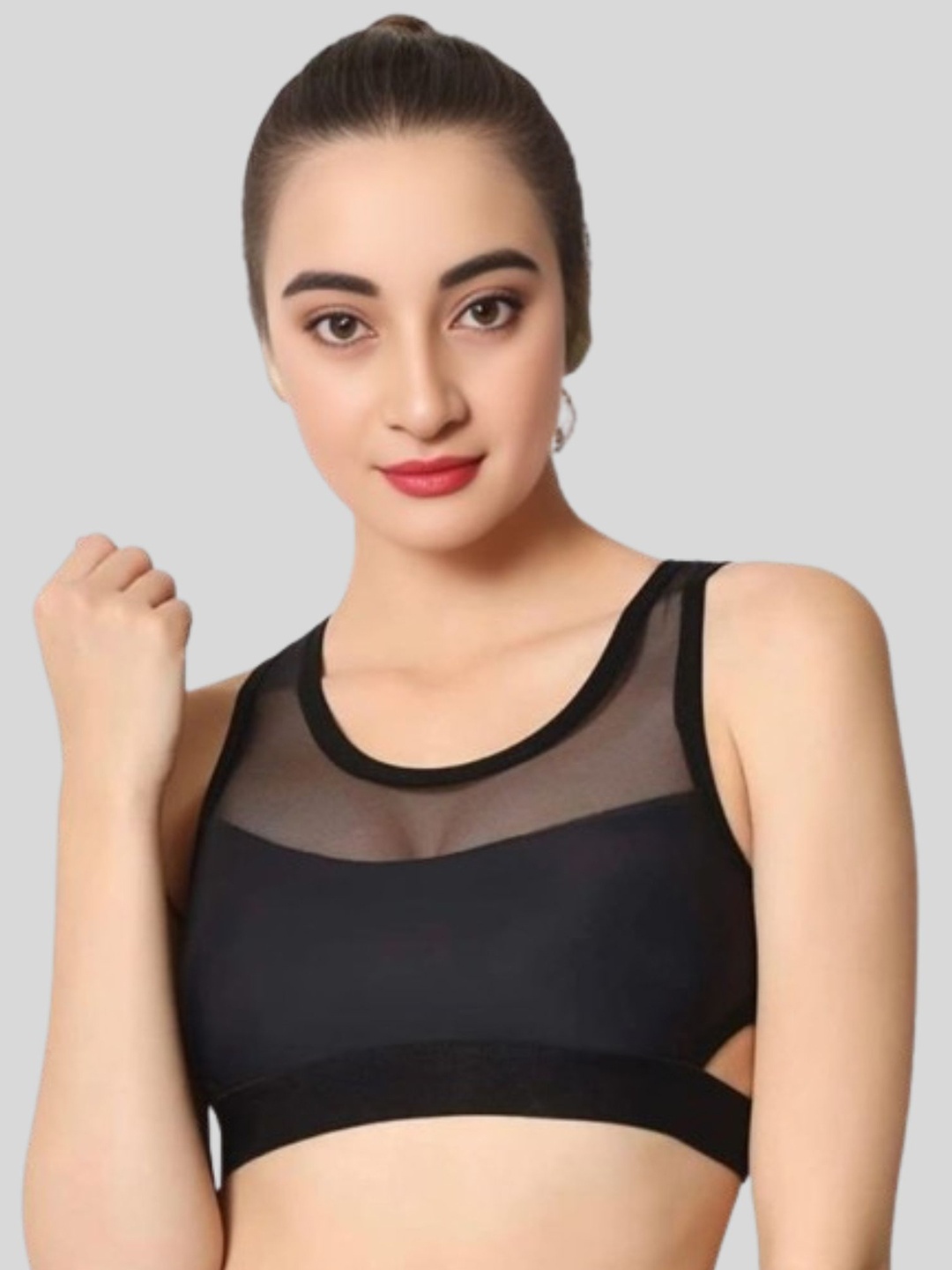 

FUNAHME Full Coverage Workout Bra with All Day Comfort, Black