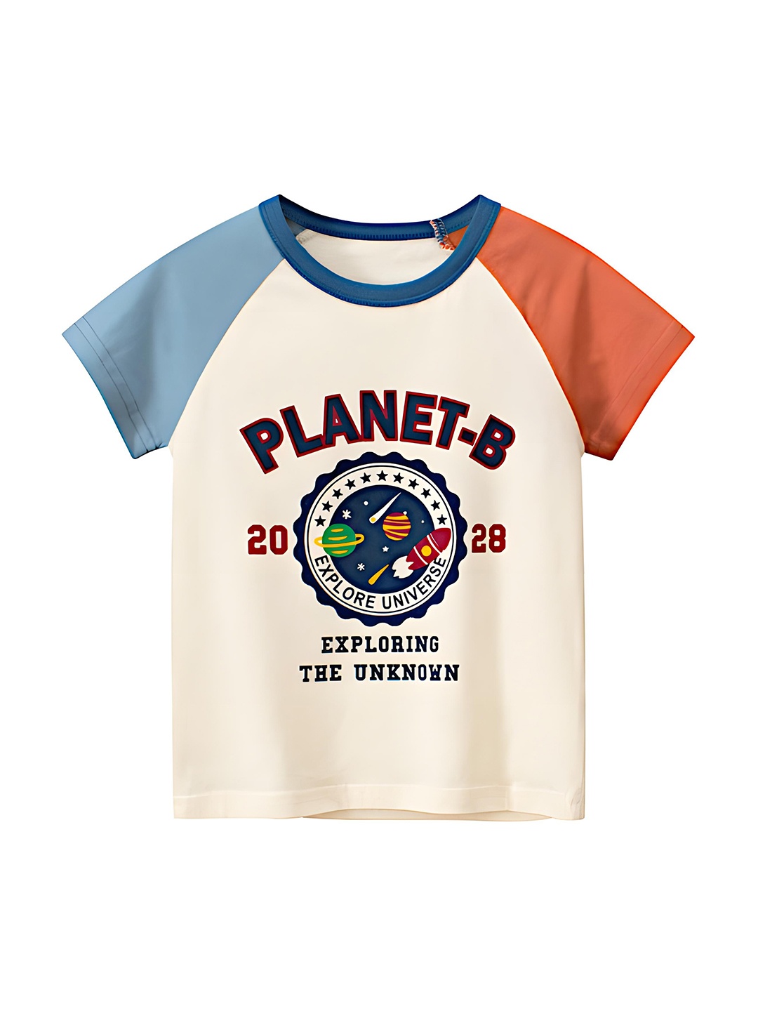 

BAESD Kids Graphic Printed Round Neck Cotton T-shirt, Multi