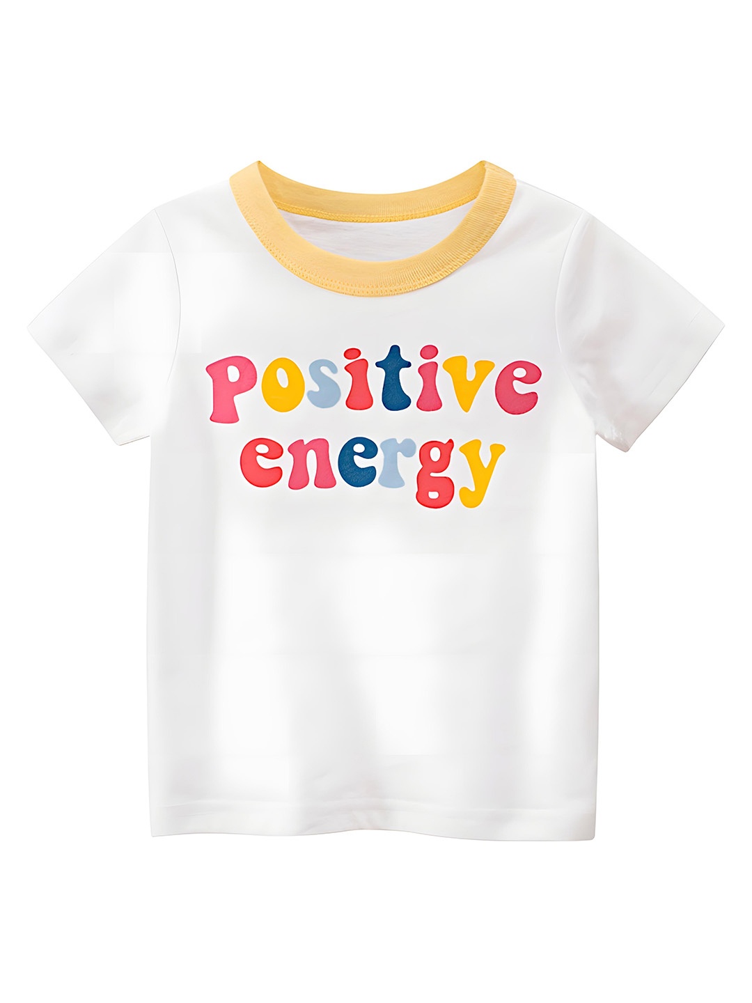 

BAESD Girls Typography Printed Round Neck Cotton T-shirt, White