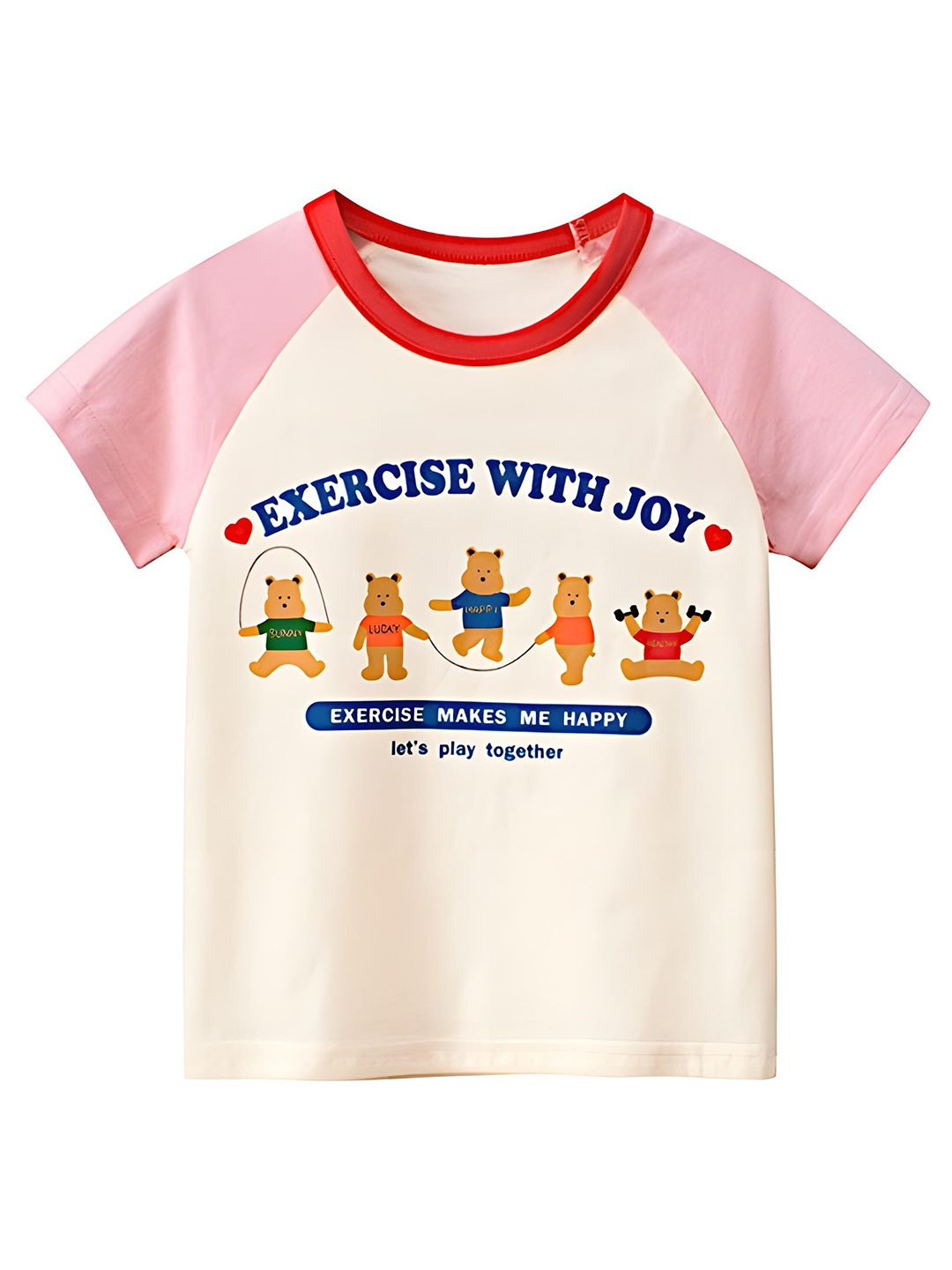 

BAESD Girls Graphic Printed Round Neck Cotton T-shirt, Multi