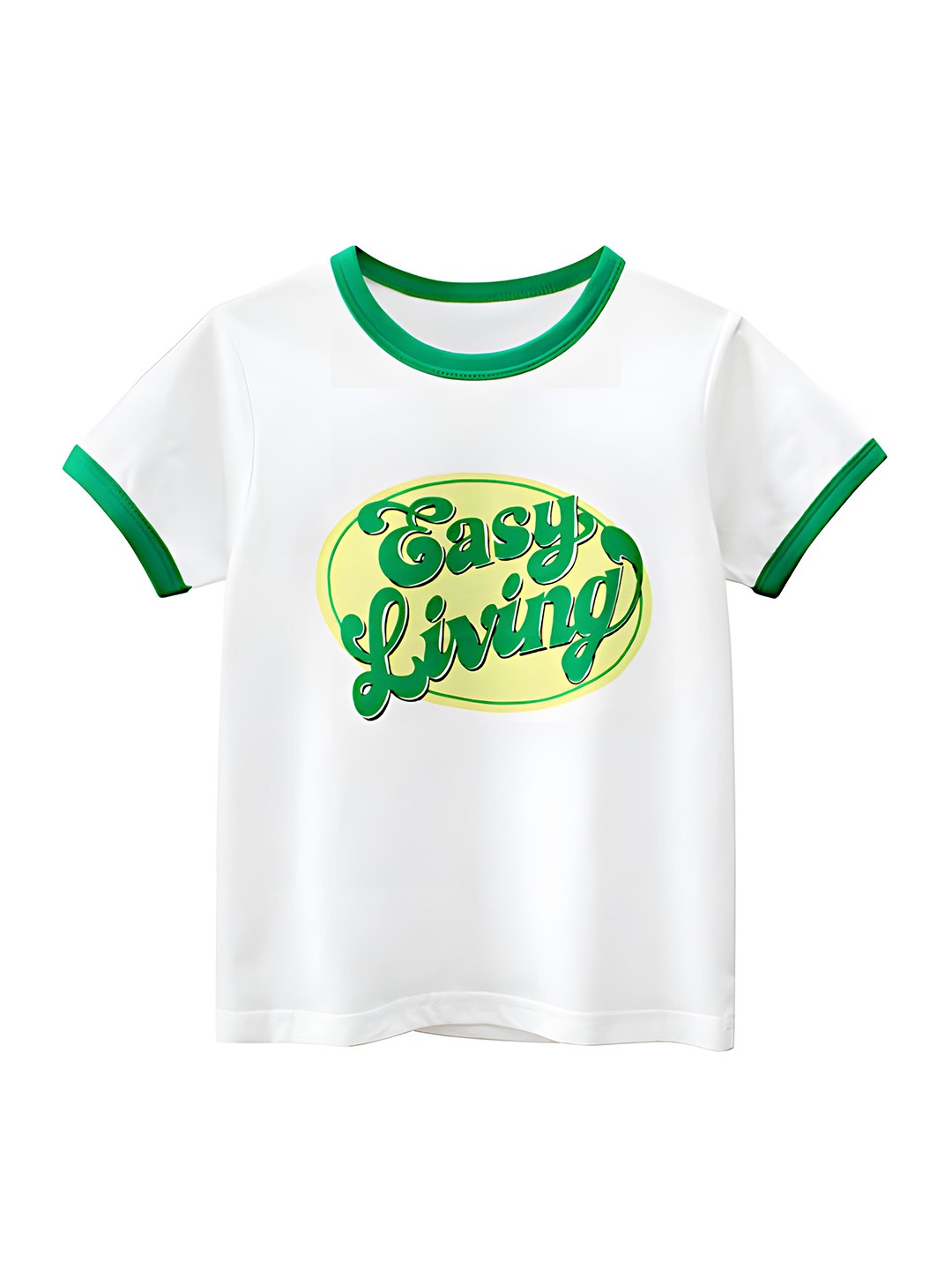 

BAESD Girls Typography Print Round Neck Cotton T-shirt, White