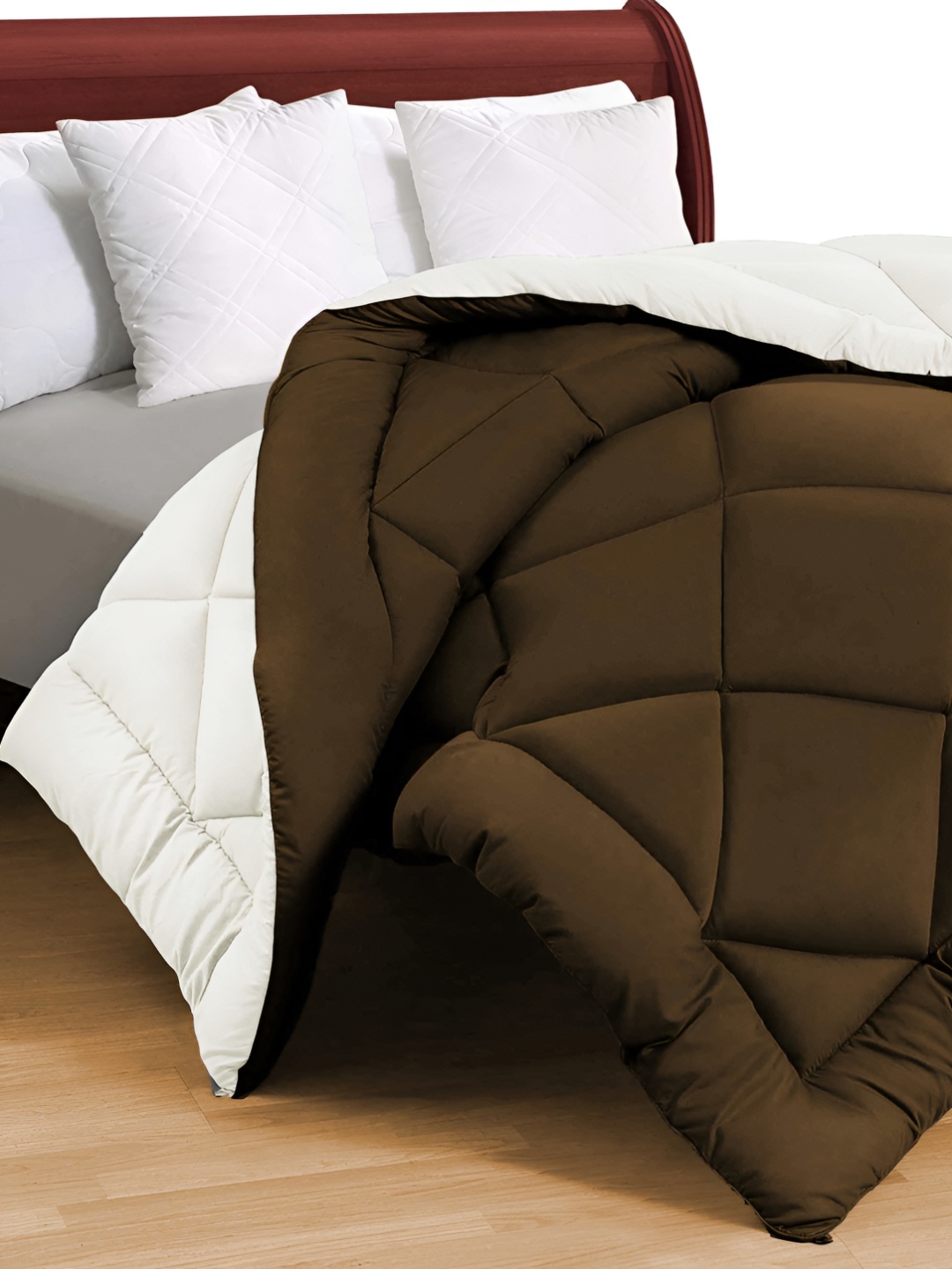 

bsb home Bronze-Toned & Beige Microfiber Mild Winter 210 GSM Double Bed Comforter