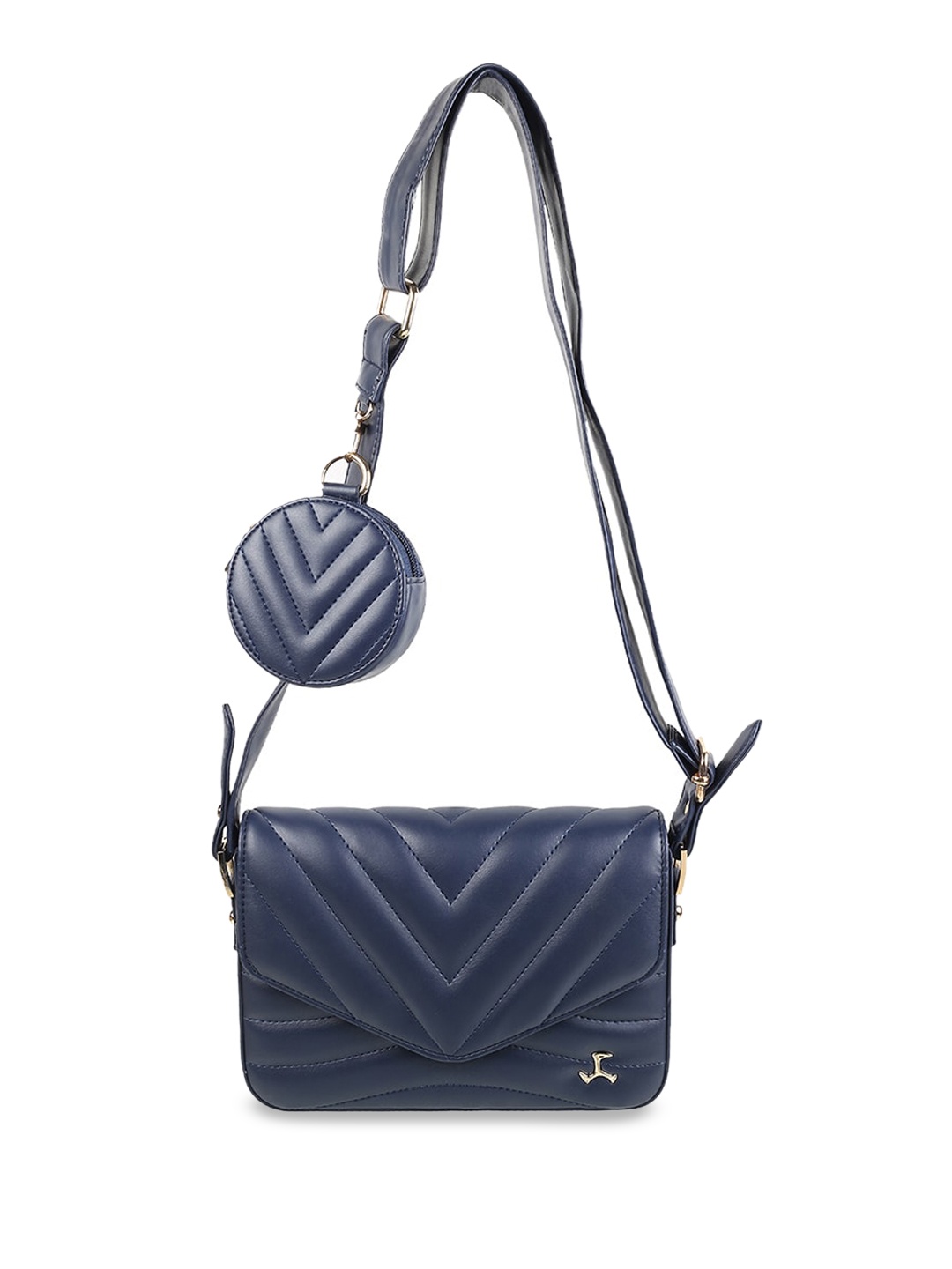 

Mochi Structured Sling Bag with Quilted, Blue