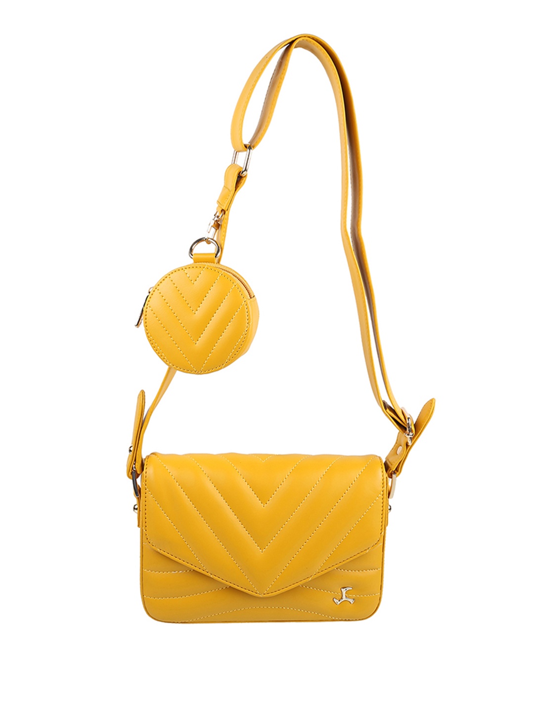 

Mochi Textured Structured Sling Bag, Yellow