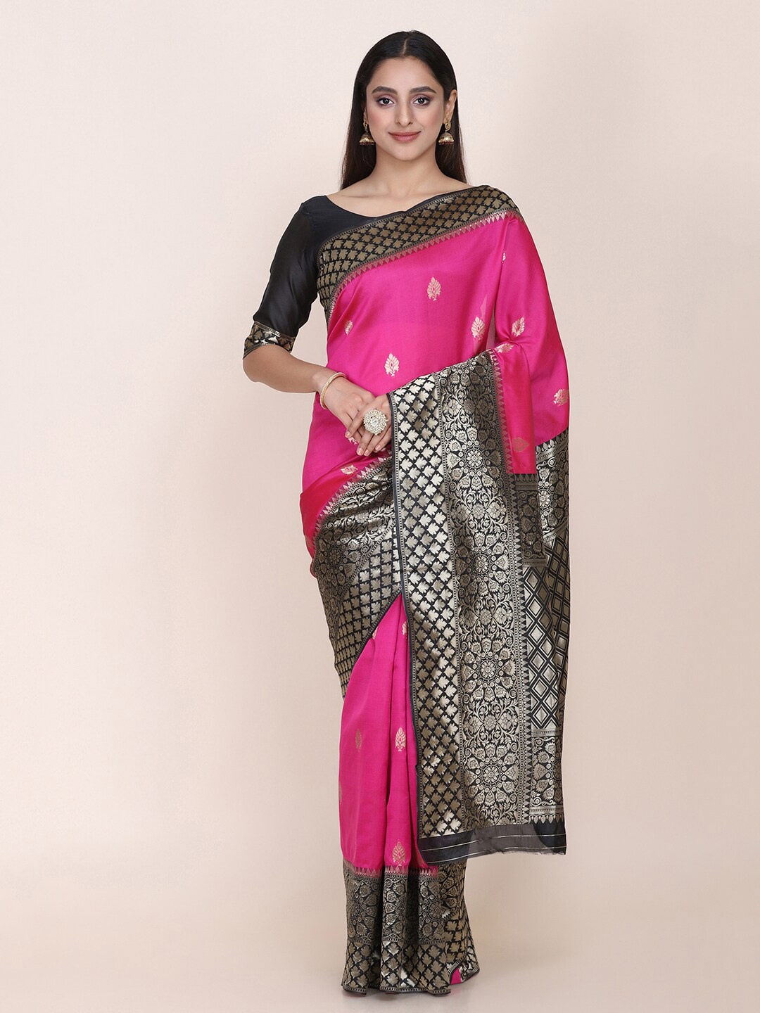 

KALINI Ethnic Woven Design Saree, Pink