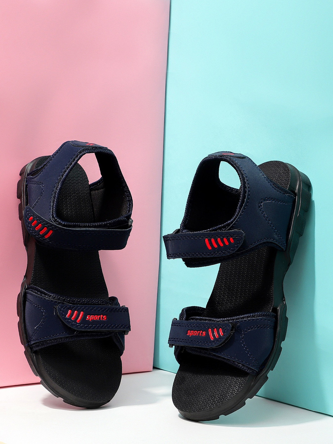 

Airson Men Velcro Detail Sports Sandals, Navy blue