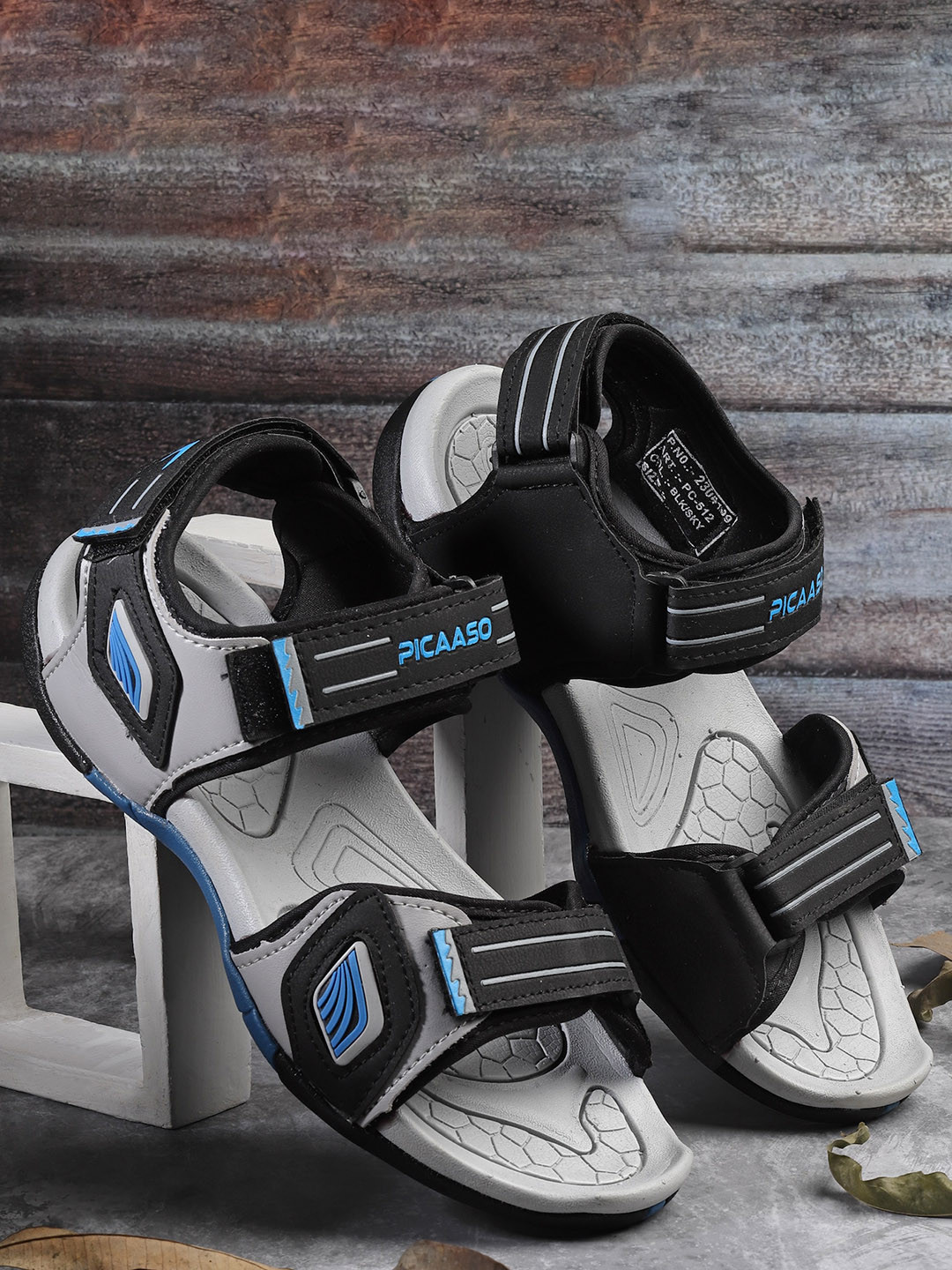 

Airson Men Colourblocked Sports Sandals, Black