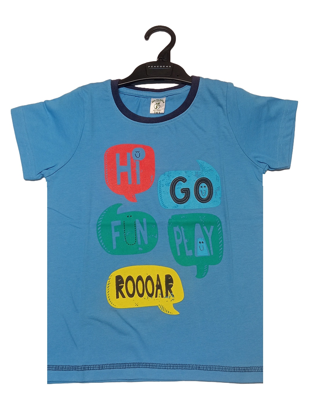 

BAESD Boys Typography Printed Round Neck Cotton T-shirt, Blue