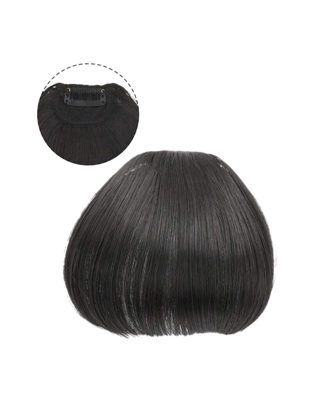 

FIMBUL Human Hair Clip-On Short Air Bangs Fringe Hair Extensions - Black 16